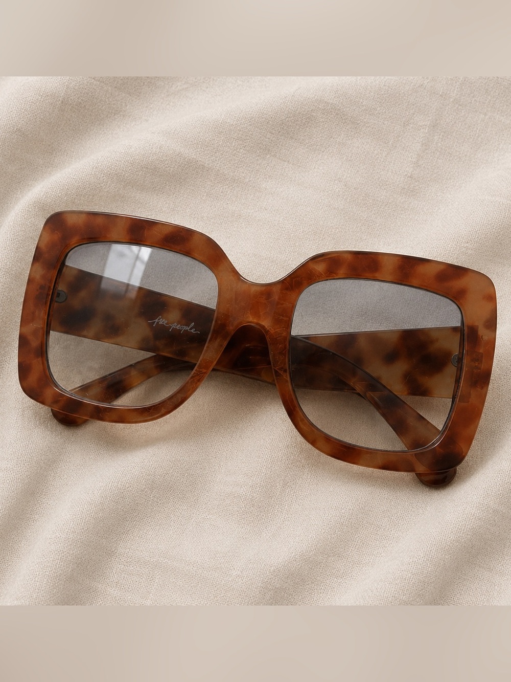 Free People Tortoise Oversized Square Sunglasses
